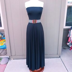 NWOT Strapless Black Maxi